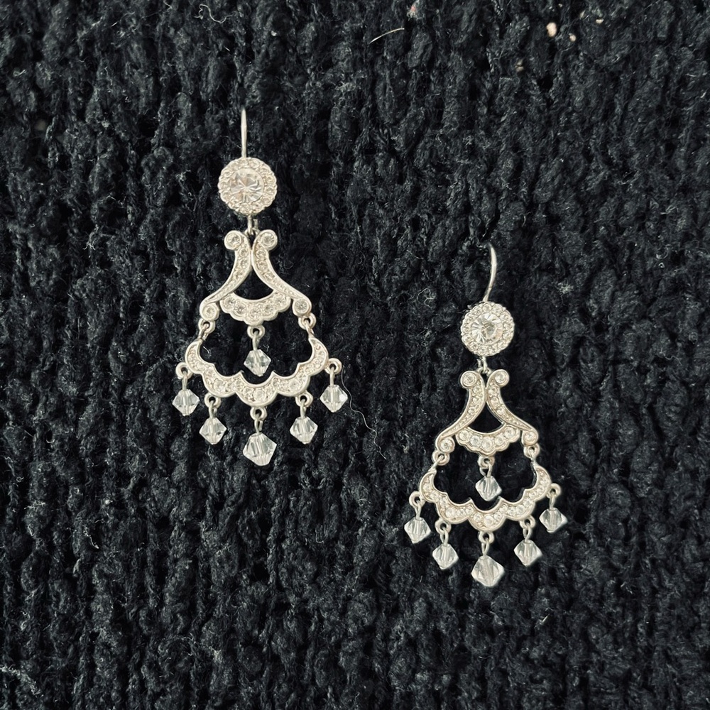Vintage Elegant Silver Chandelier Earrings